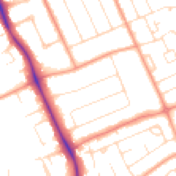 Daytime road noise heatmap for NG12 4BW
