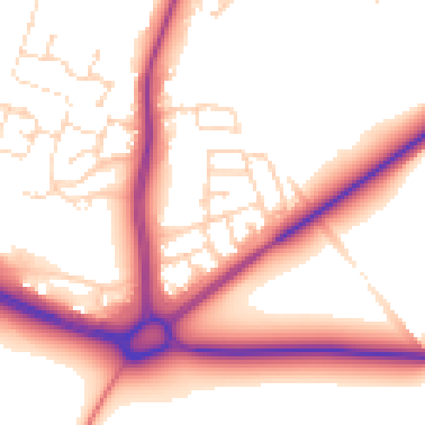 Daytime road noise heatmap for NG12 4DA