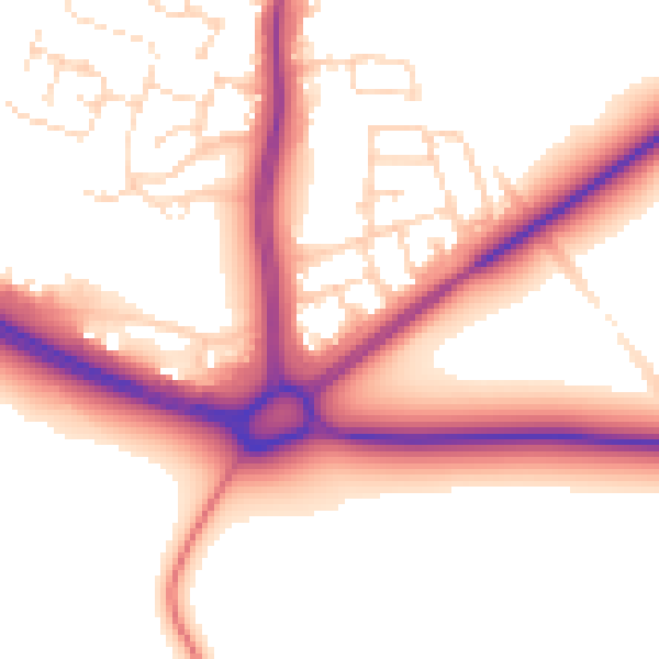 Daytime road noise heatmap for NG12 4DU