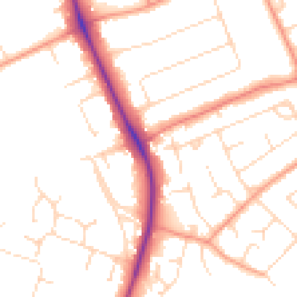 Daytime road noise heatmap for NG12 4DX