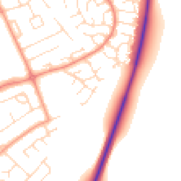 Daytime road noise heatmap for NG12 4FA