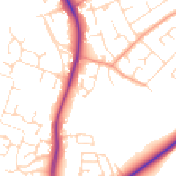 Daytime road noise heatmap for NG12 4FB