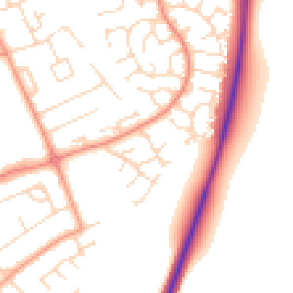 Daytime road noise heatmap for NG12 4FL