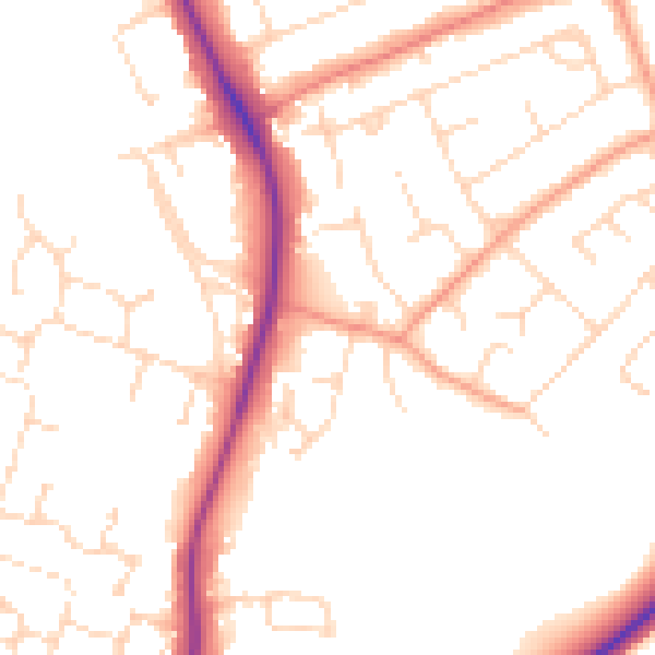 Daytime road noise heatmap for NG12 4HG