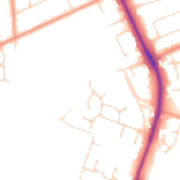 Daytime road noise heatmap for NG12 4JS