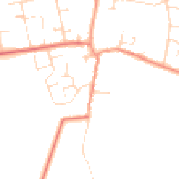 Daytime road noise heatmap for NG12 5AS