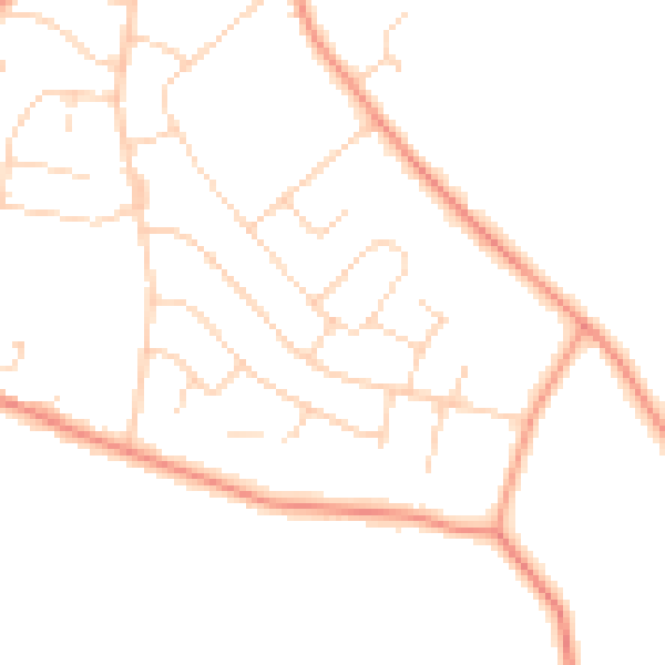 Daytime road noise heatmap for NG12 5DX