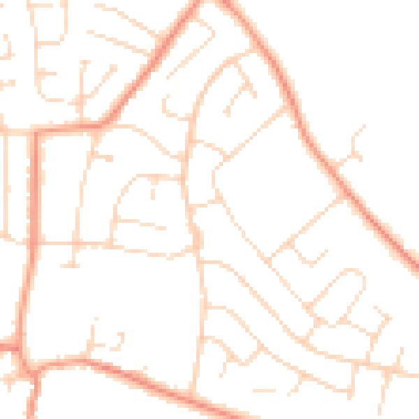 Daytime road noise heatmap for NG12 5EJ