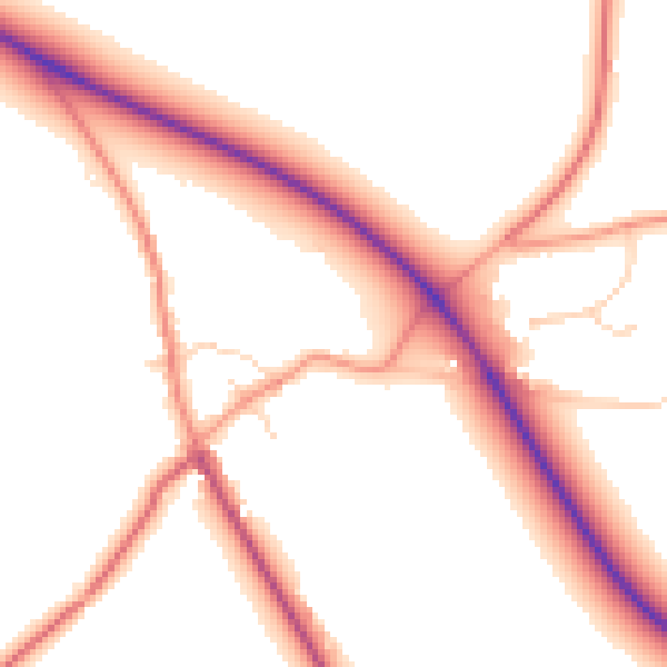 Daytime road noise heatmap for NG12 5EZ