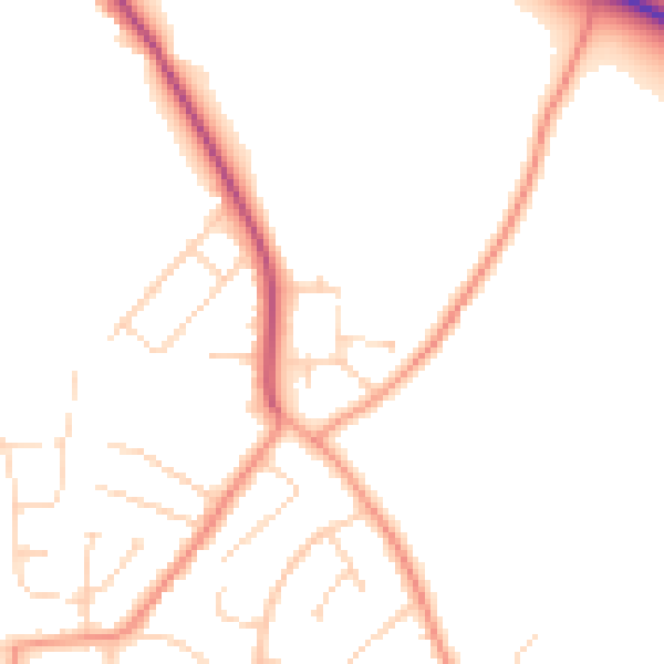 Daytime road noise heatmap for NG12 5GJ