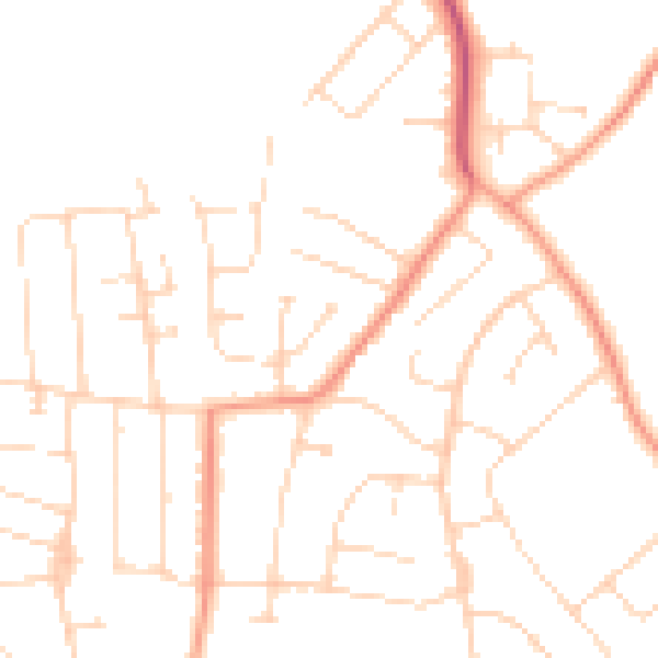 Daytime road noise heatmap for NG12 5GZ