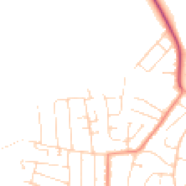 Daytime road noise heatmap for NG12 5JJ