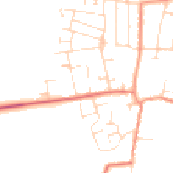 Daytime road noise heatmap for NG12 5JX