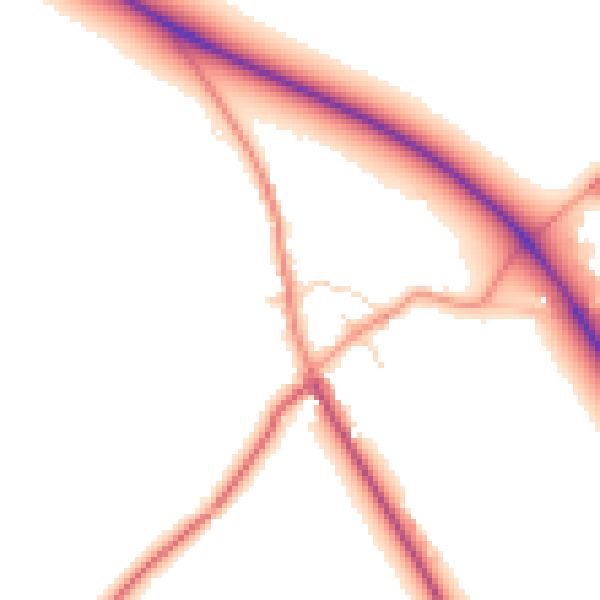 Daytime road noise heatmap for NG12 5NB