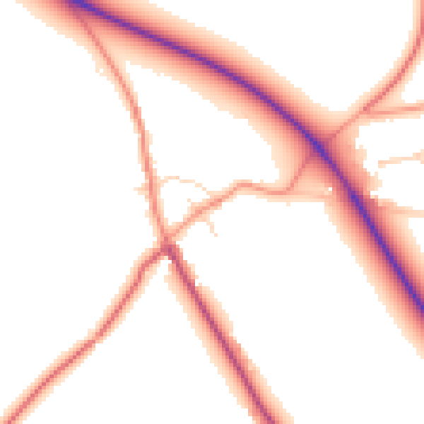 Daytime road noise heatmap for NG12 5ND