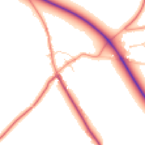 Daytime road noise heatmap for NG12 5NR