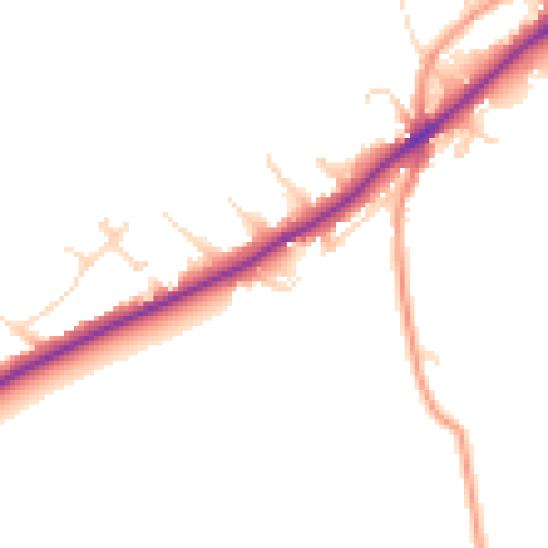 Daytime road noise heatmap for NG14 5AA