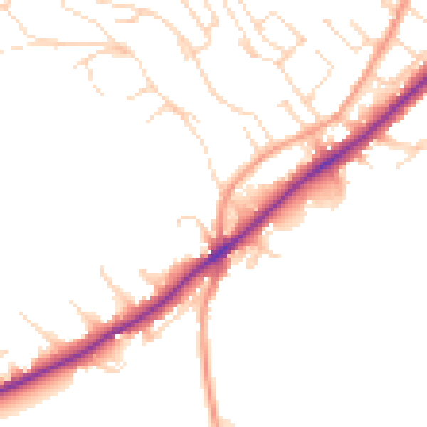 Daytime road noise heatmap for NG14 5AE