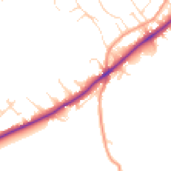 Daytime road noise heatmap for NG14 5AH