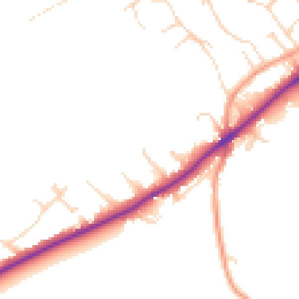 Daytime road noise heatmap for NG14 5AJ