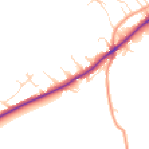 Daytime road noise heatmap for NG14 5AL
