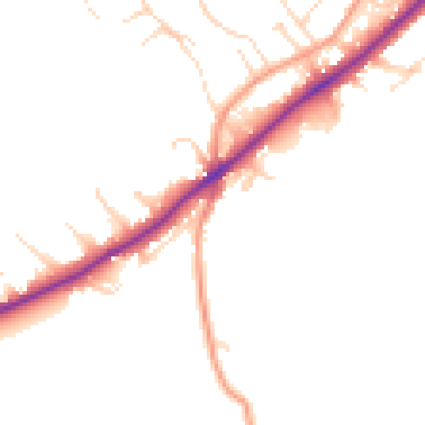 Daytime road noise heatmap for NG14 5AN