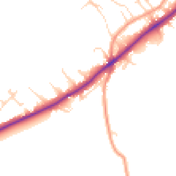 Daytime road noise heatmap for NG14 5AP