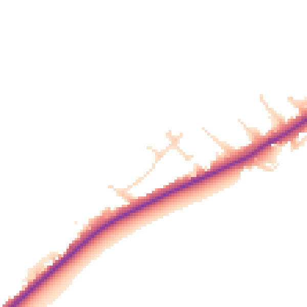 Daytime road noise heatmap for NG14 5AZ