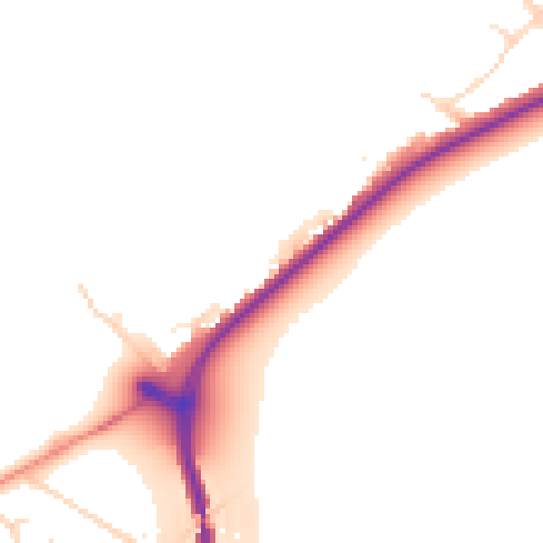 Daytime road noise heatmap for NG14 5BD
