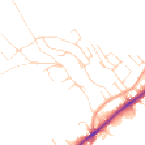 Daytime road noise heatmap for NG14 5BH