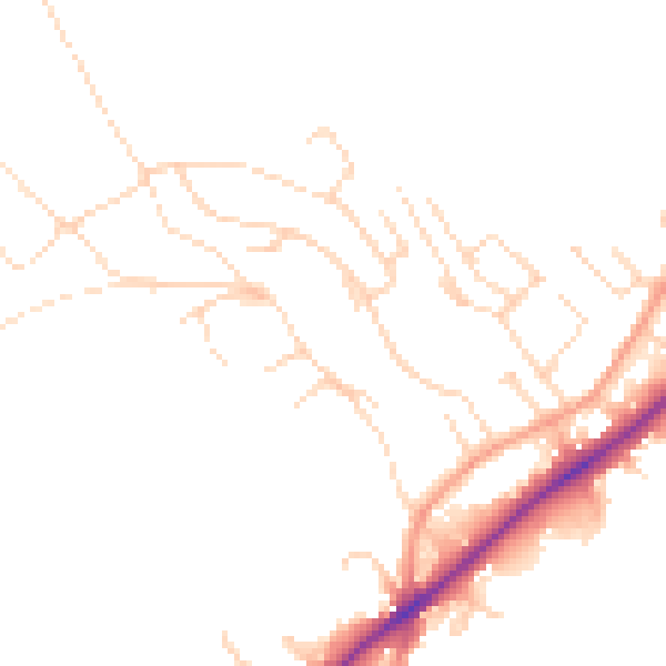 Daytime road noise heatmap for NG14 5BJ