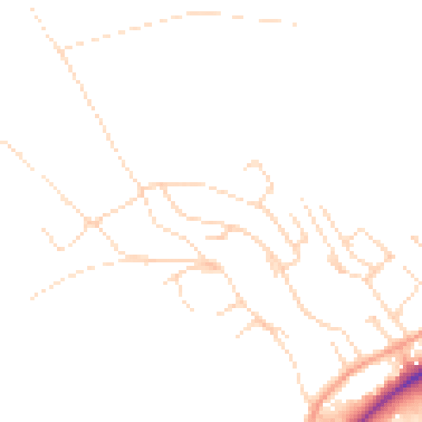 Daytime road noise heatmap for NG14 5BW