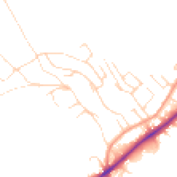 Daytime road noise heatmap for NG14 5BY