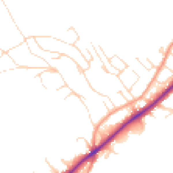Daytime road noise heatmap for NG14 5DA
