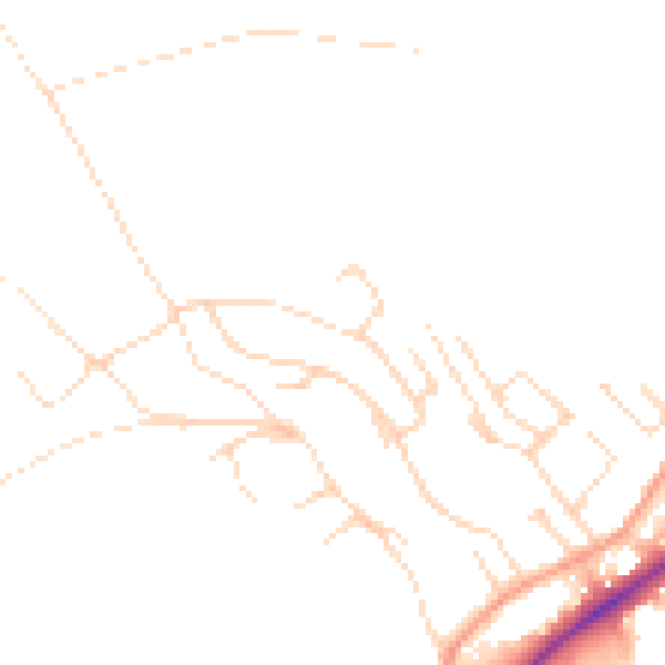 Daytime road noise heatmap for NG14 5DB