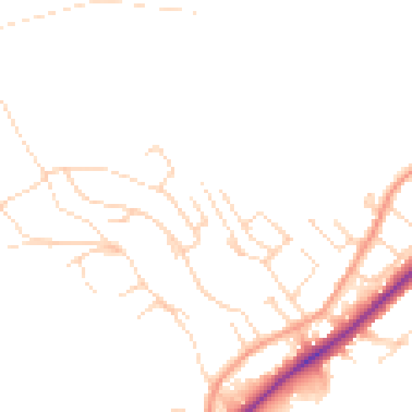 Daytime road noise heatmap for NG14 5DD