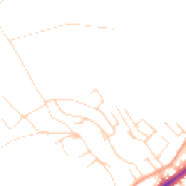 Daytime road noise heatmap for NG14 5DE