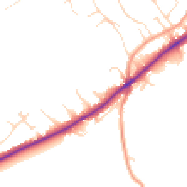 Daytime road noise heatmap for NG14 5DH