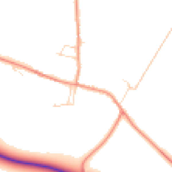 Daytime road noise heatmap for NG14 6AD