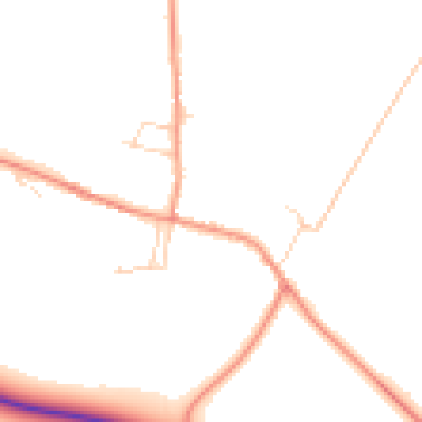 Daytime road noise heatmap for NG14 6AL