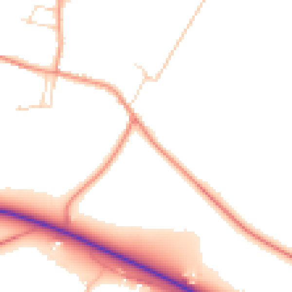 Daytime road noise heatmap for NG14 6AY