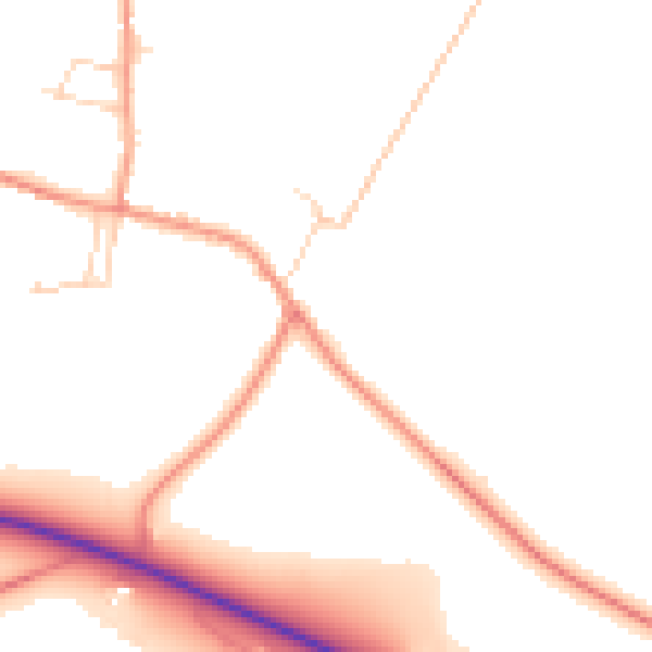 Daytime road noise heatmap for NG14 6BE