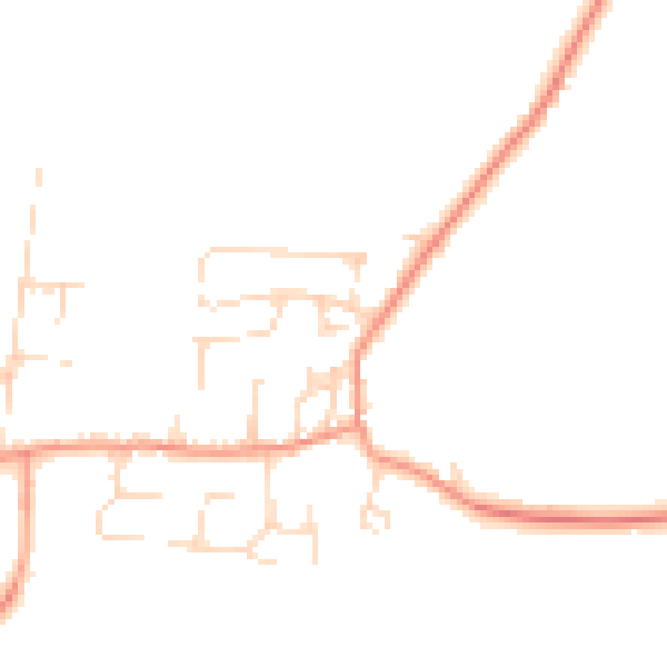 Daytime road noise heatmap for NG14 6ES