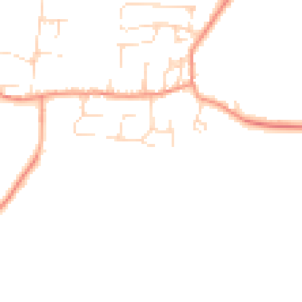 Daytime road noise heatmap for NG14 6EW