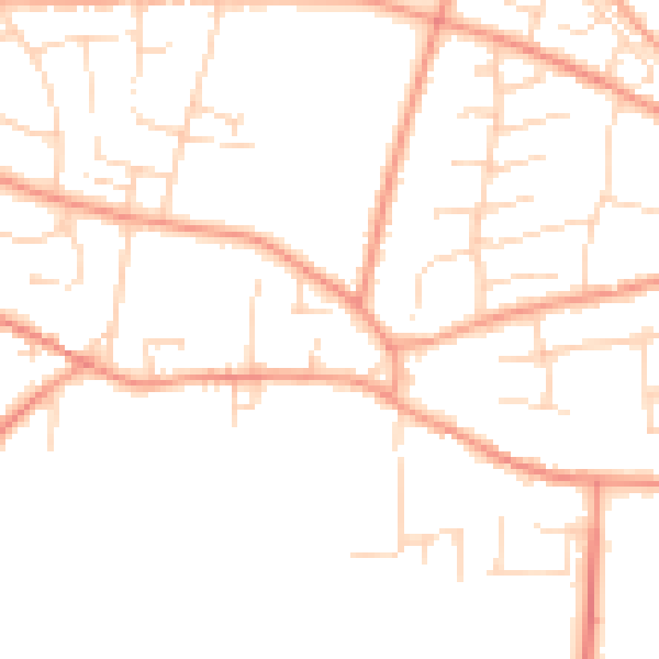 Daytime road noise heatmap for NG14 6GA