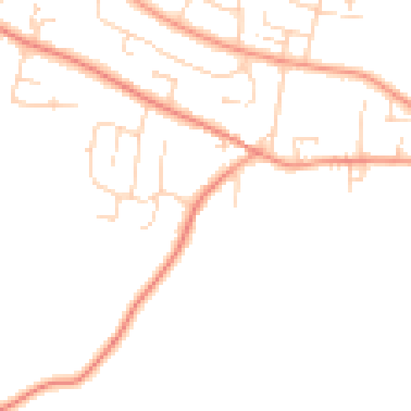 Daytime road noise heatmap for NG14 6JS