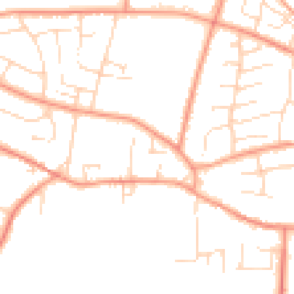Daytime road noise heatmap for NG14 6JY