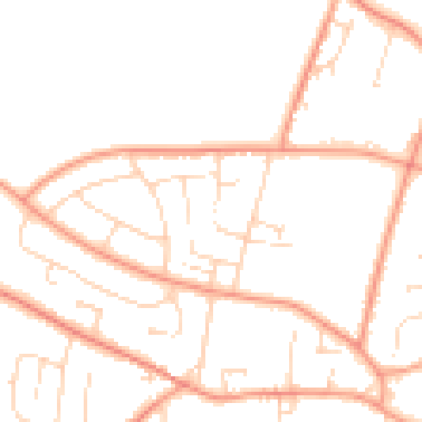 Daytime road noise heatmap for NG14 6LD