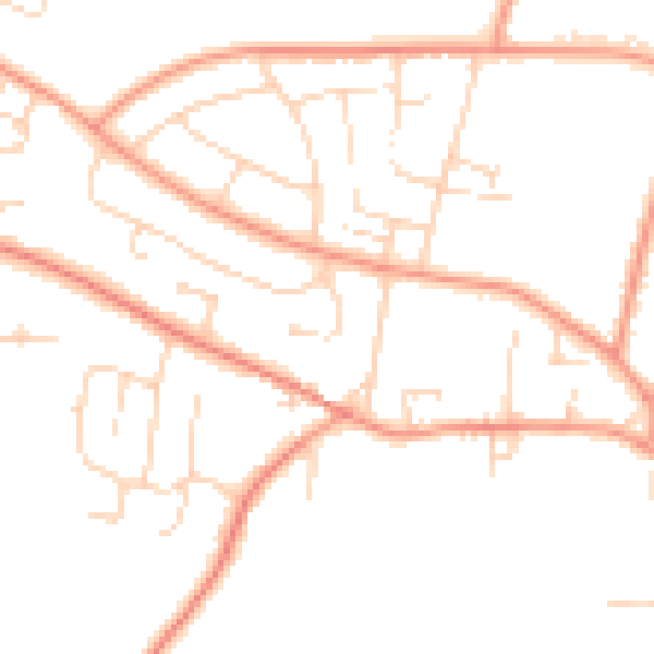 Daytime road noise heatmap for NG14 6LX