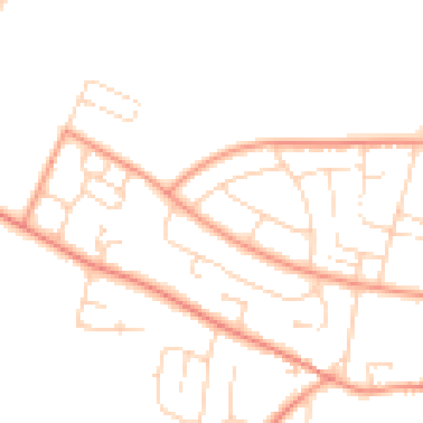 Daytime road noise heatmap for NG14 6ND